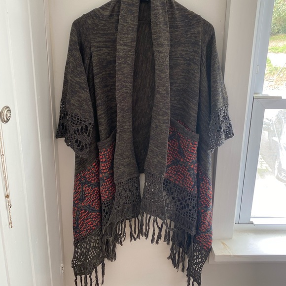 Anthropologie, Green Knitted Boho Shrug, Size S - Picture 4 of 8